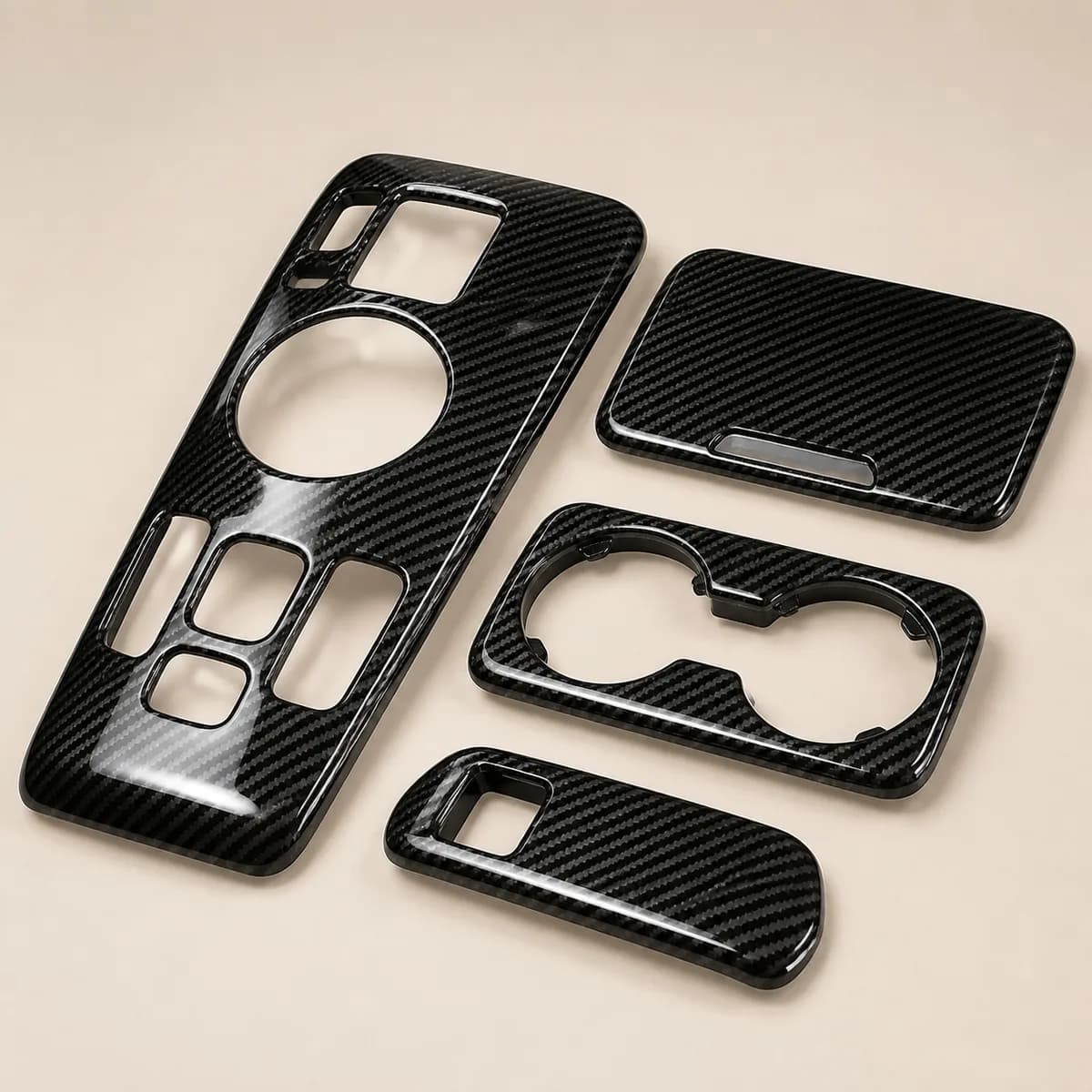 Kit habillage console centrale effet carbone