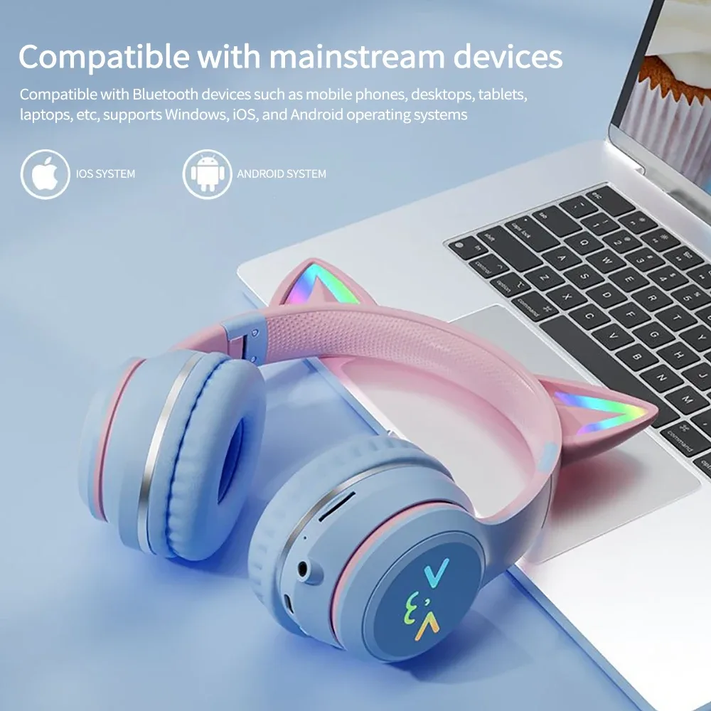 Casque gaming oreilles de chat RGB - boutique Maxi Trouvaille photo 2