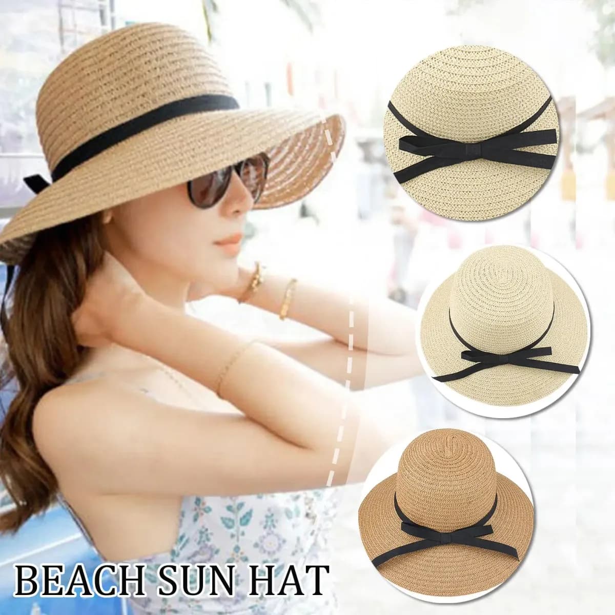 Chapeau de paille pliable UPF 50+ photo 5