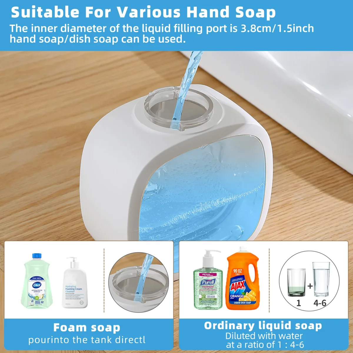 Distributeur de savon automatique mural 500 ml photo 2