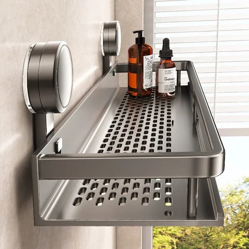 Étagère de salle de bain à ventouse sans perçage - maison Maxi Trouvaille