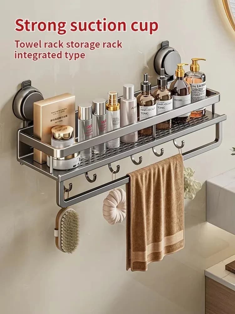 Étagère de salle de bain à ventouse sans perçage - maison Maxi Trouvaille photo 2