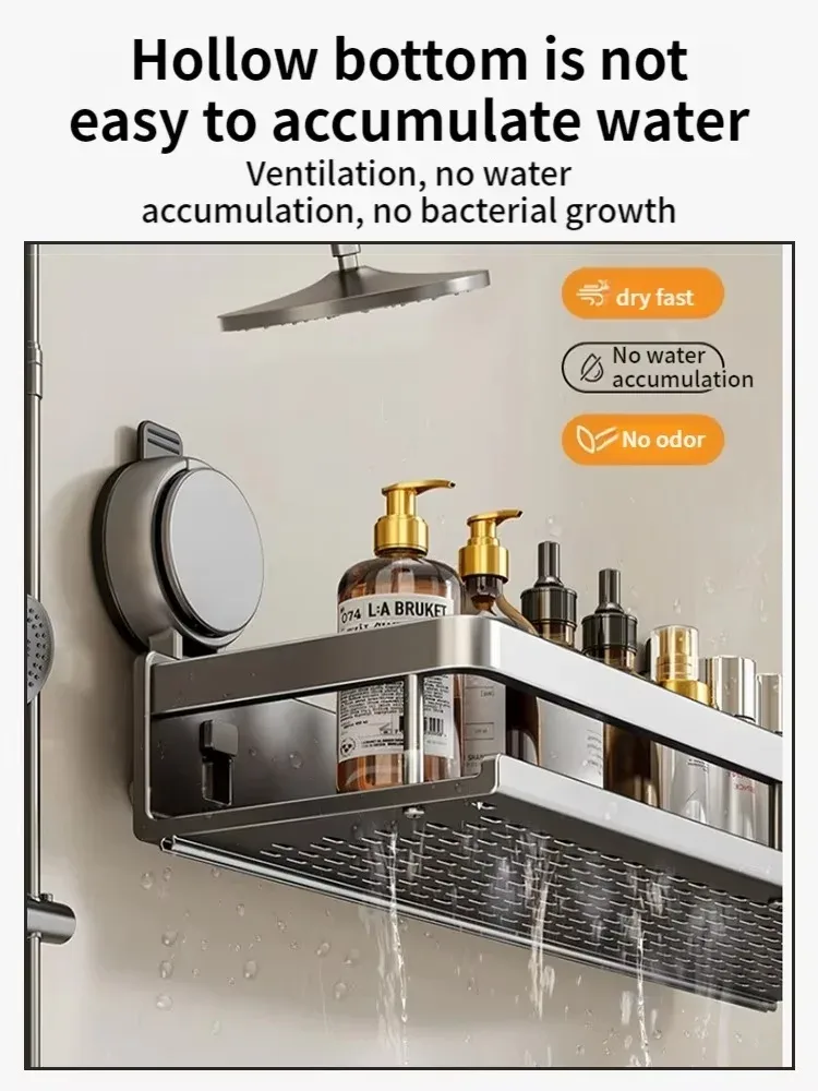 Étagère de salle de bain à ventouse sans perçage - maison Maxi Trouvaille photo 5