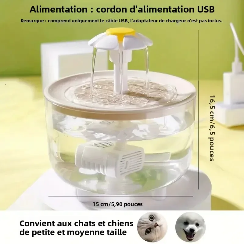 Fontaine à eau silencieuse pour chat USB 1,2 L photo 5