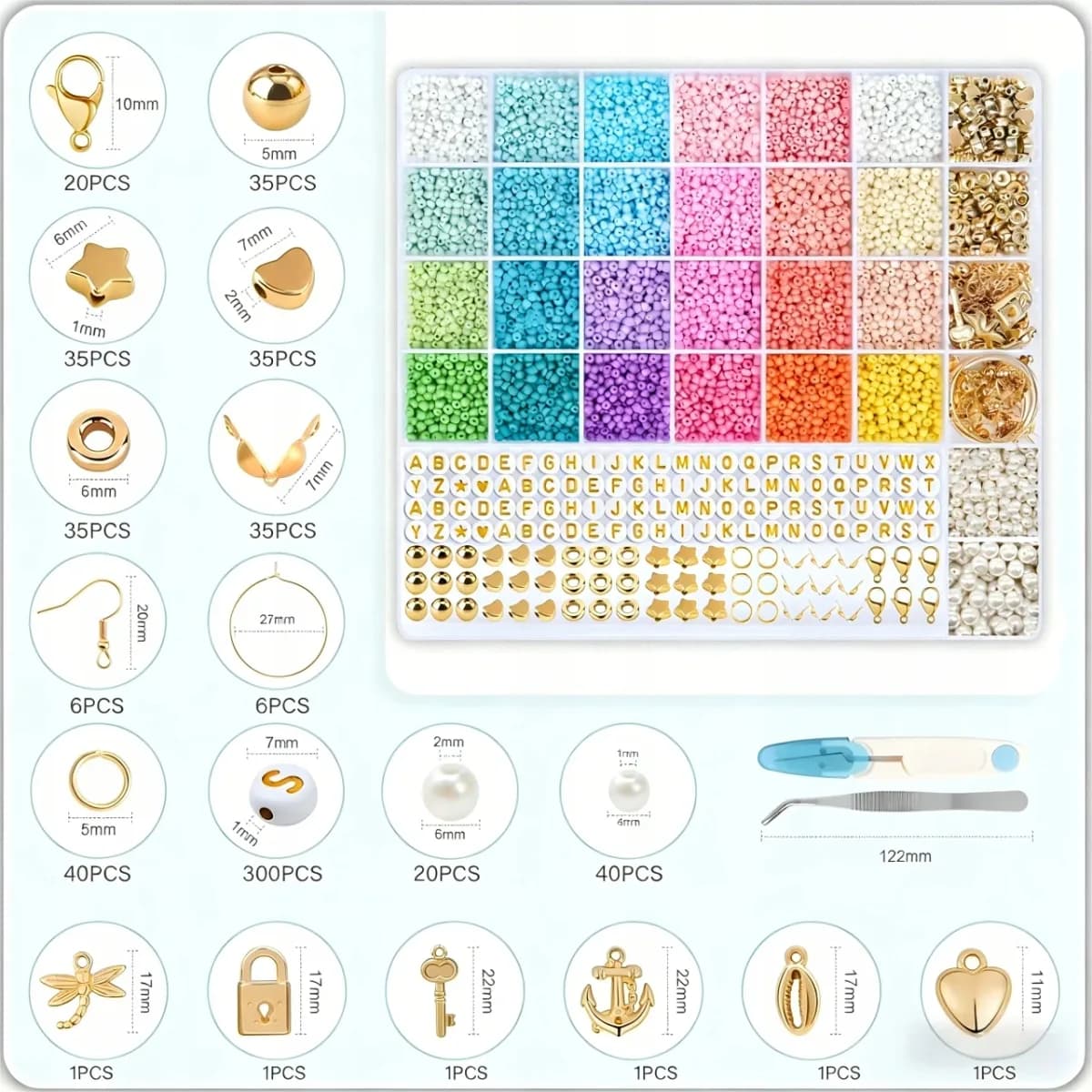 Kit 10 800 perles lettres pour bracelets DIY photo 3