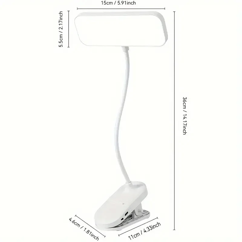 Lampe de bureau LED à pince rechargeable USB photo 5