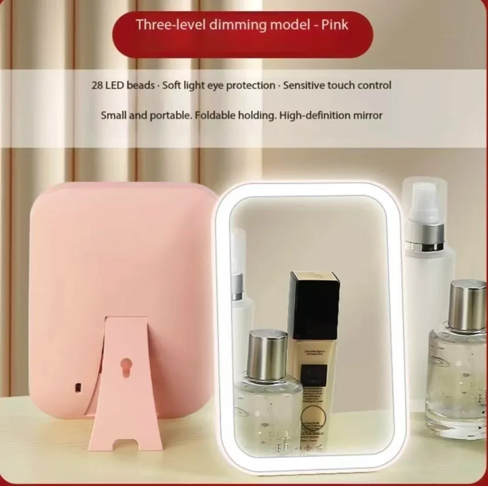 Miroir de maquillage LED tactile pliable photo 2