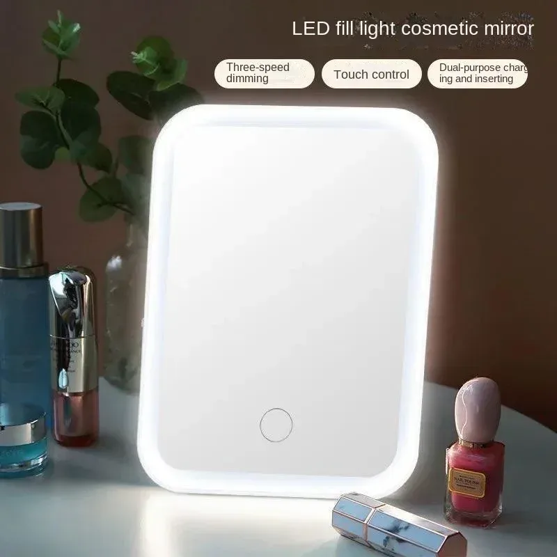 Miroir de maquillage LED tactile pliable photo 4