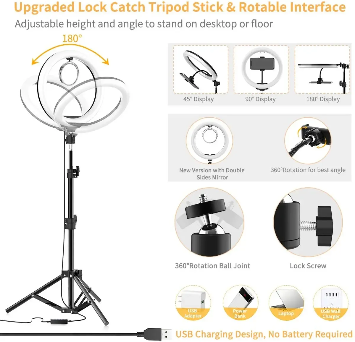 Ring light avec trépied et télécommande - boutique Maxi Trouvaille photo 3