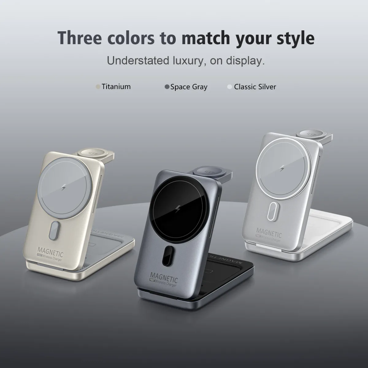 Station de charge sans fil 3-en-1 pliable photo 2