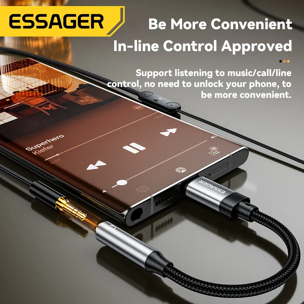 Adaptateur USB-C vers jack 3,5 mm Essager - accessoires Maxi Trouvaille photo 2