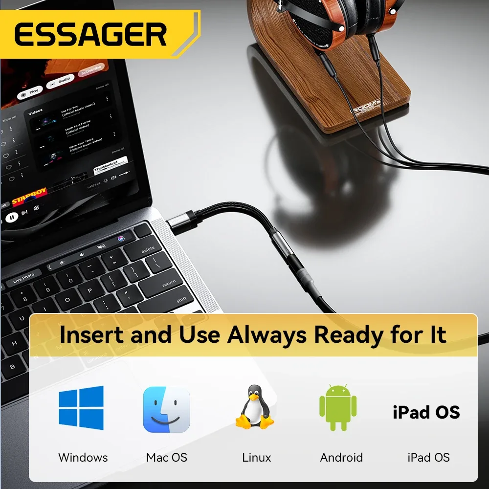 Adaptateur USB-C vers jack 3,5 mm Essager - accessoires Maxi Trouvaille photo 4