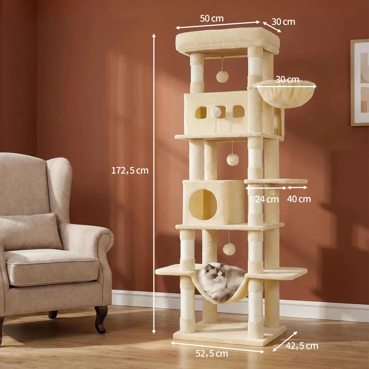 Arbre à chat 170 cm multi-niveaux - animaux Maxi Trouvaille photo 5