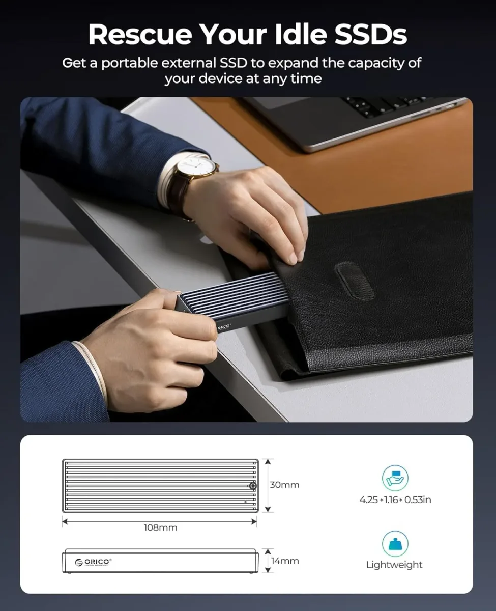 Boîtier SSD M.2 NVMe USB-C 10 Gbit/s ORICO - high-tech Maxi Trouvaille photo 6