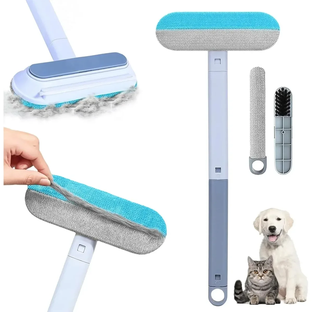 Brosse anti-poils animaux 4-en-1 réutilisable - animaux Maxi Trouvaille