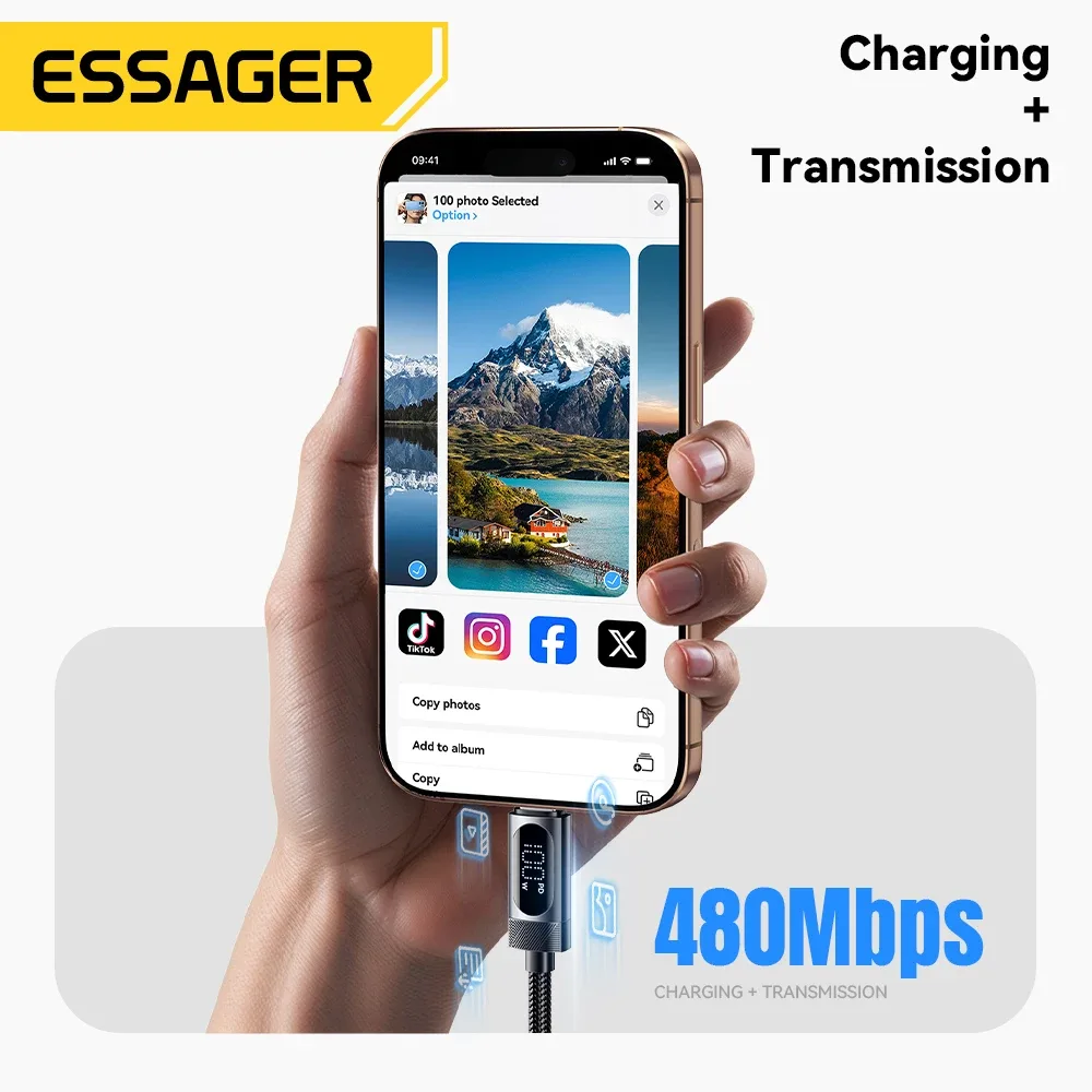 Câble USB-C 100 W à affichage numérique Essager - accessoires Maxi Trouvaille photo 6