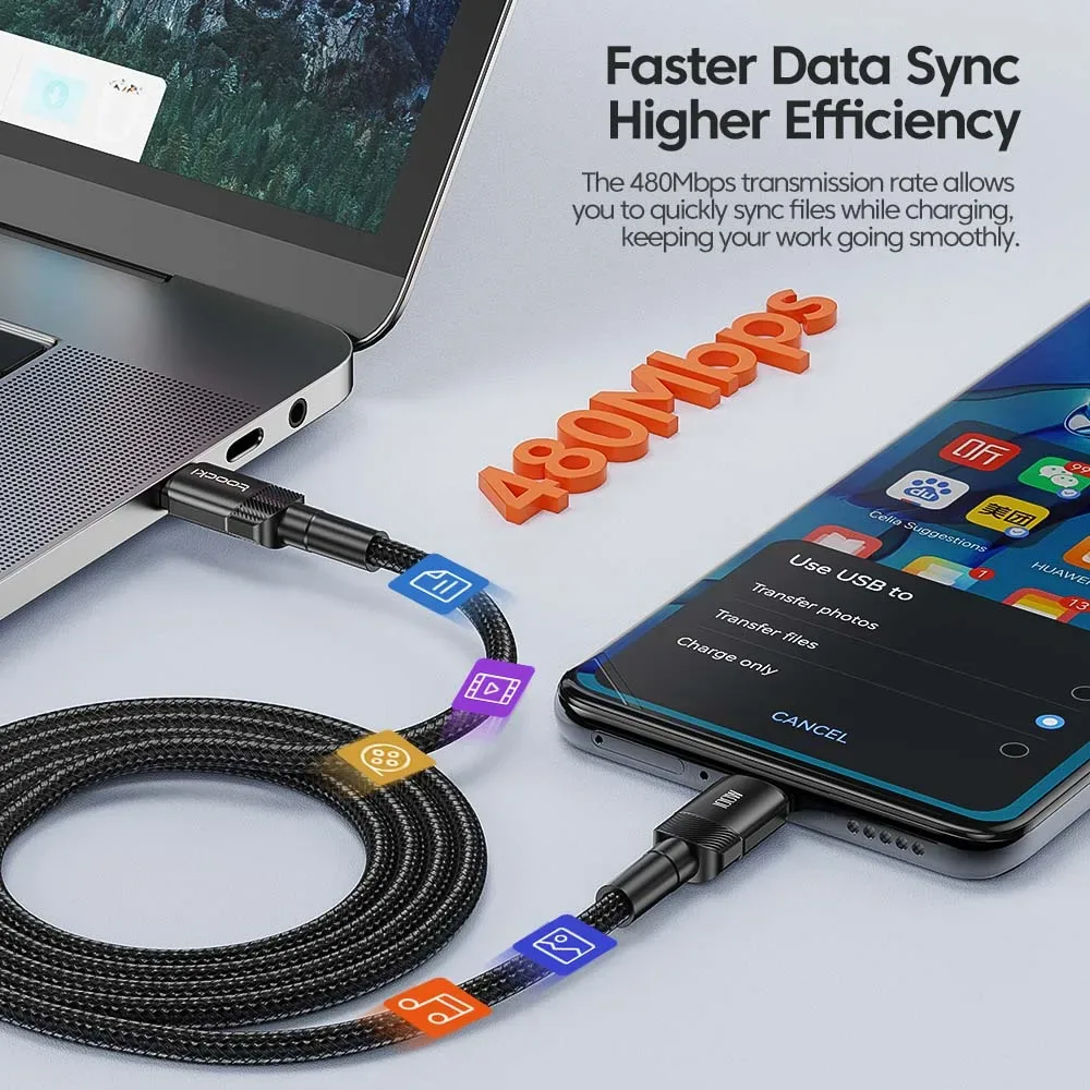 Câble USB-C 100W tressé charge rapide - accessoires Maxi Trouvaille photo 4