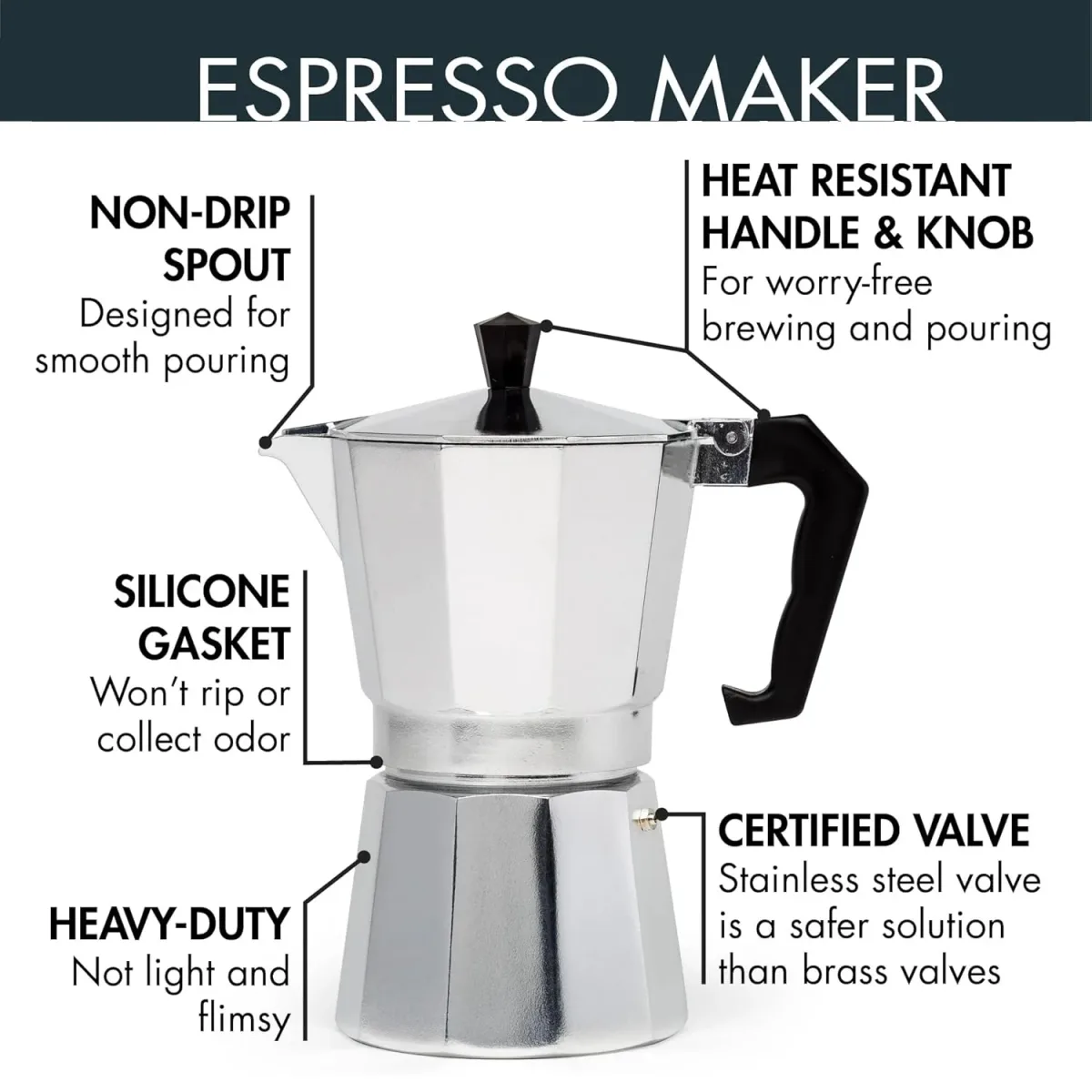 Cafetière italienne Moka en aluminium - cuisine Maxi Trouvaille photo 2