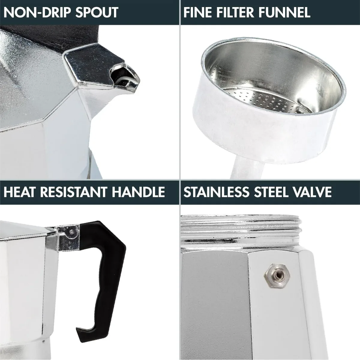 Cafetière italienne Moka en aluminium - cuisine Maxi Trouvaille photo 3