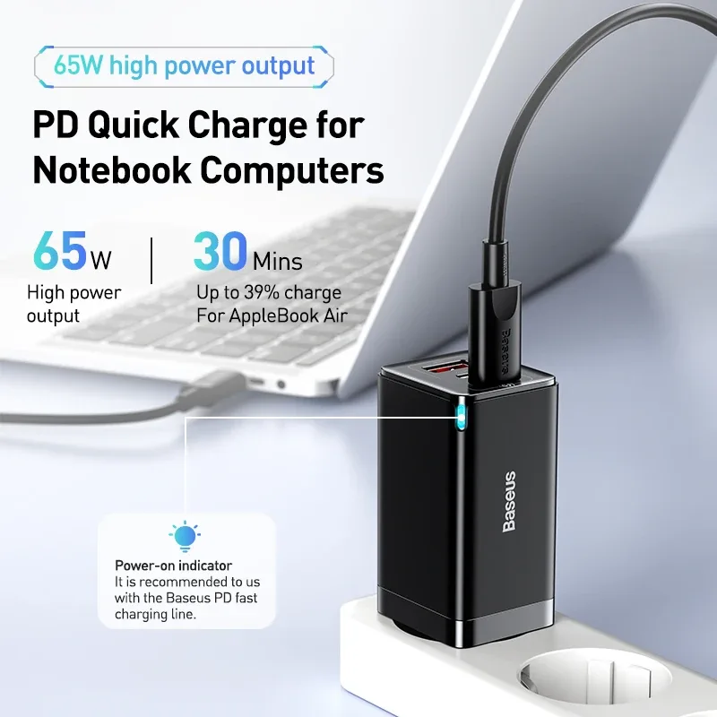 Chargeur Baseus GaN 65W multiport - high-tech Maxi Trouvaille photo 2
