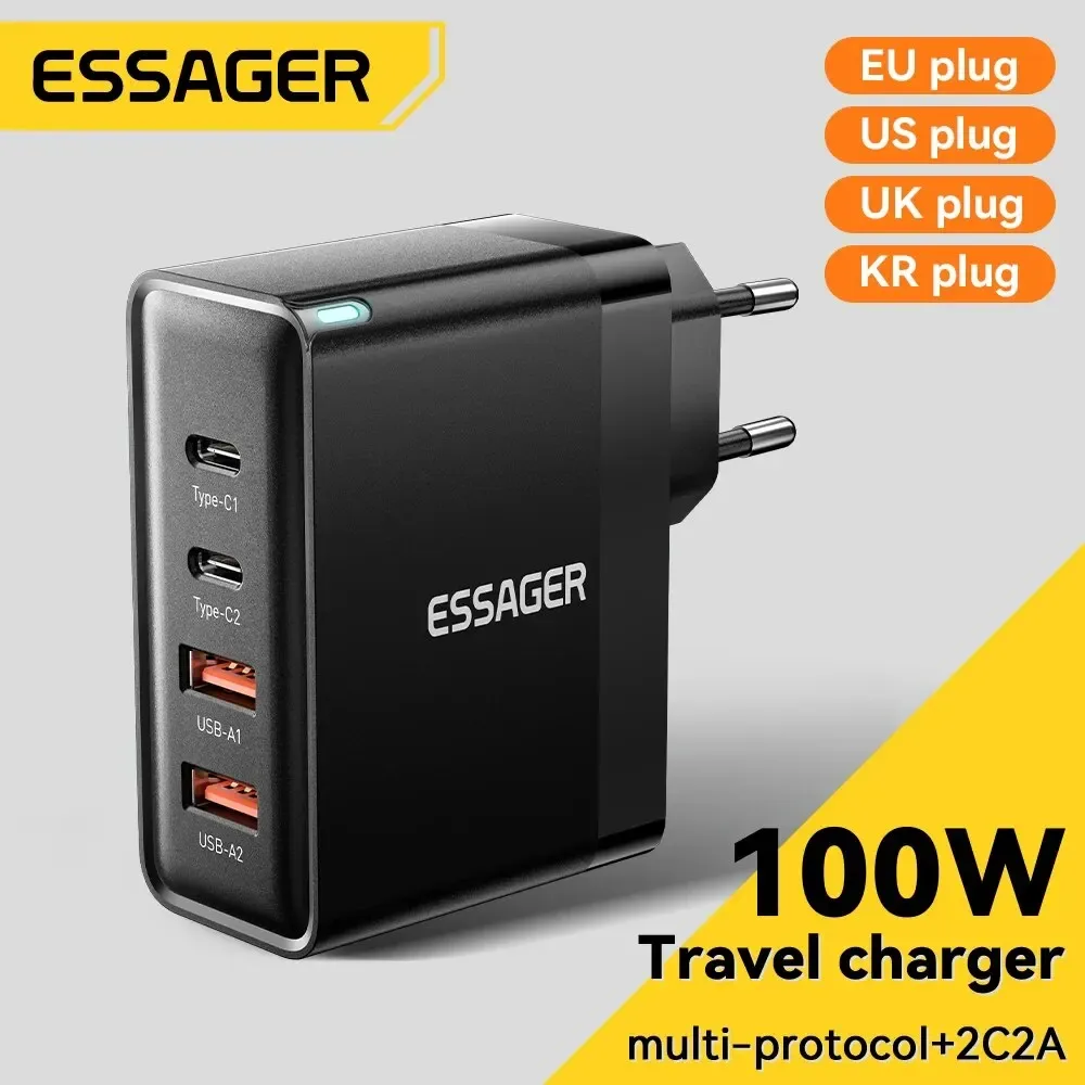 Chargeur GaN 100 W multi-ports Essager - accessoires Maxi Trouvaille