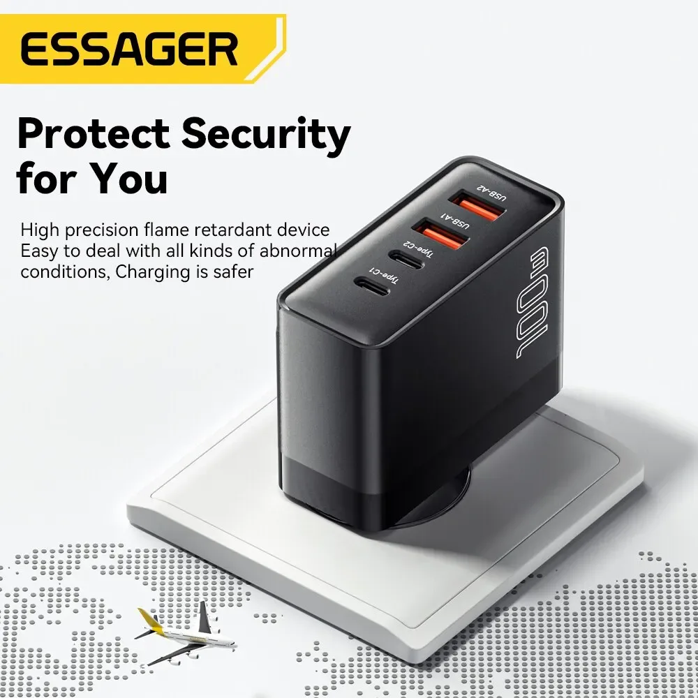 Chargeur GaN 100 W multi-ports Essager - accessoires Maxi Trouvaille photo 3