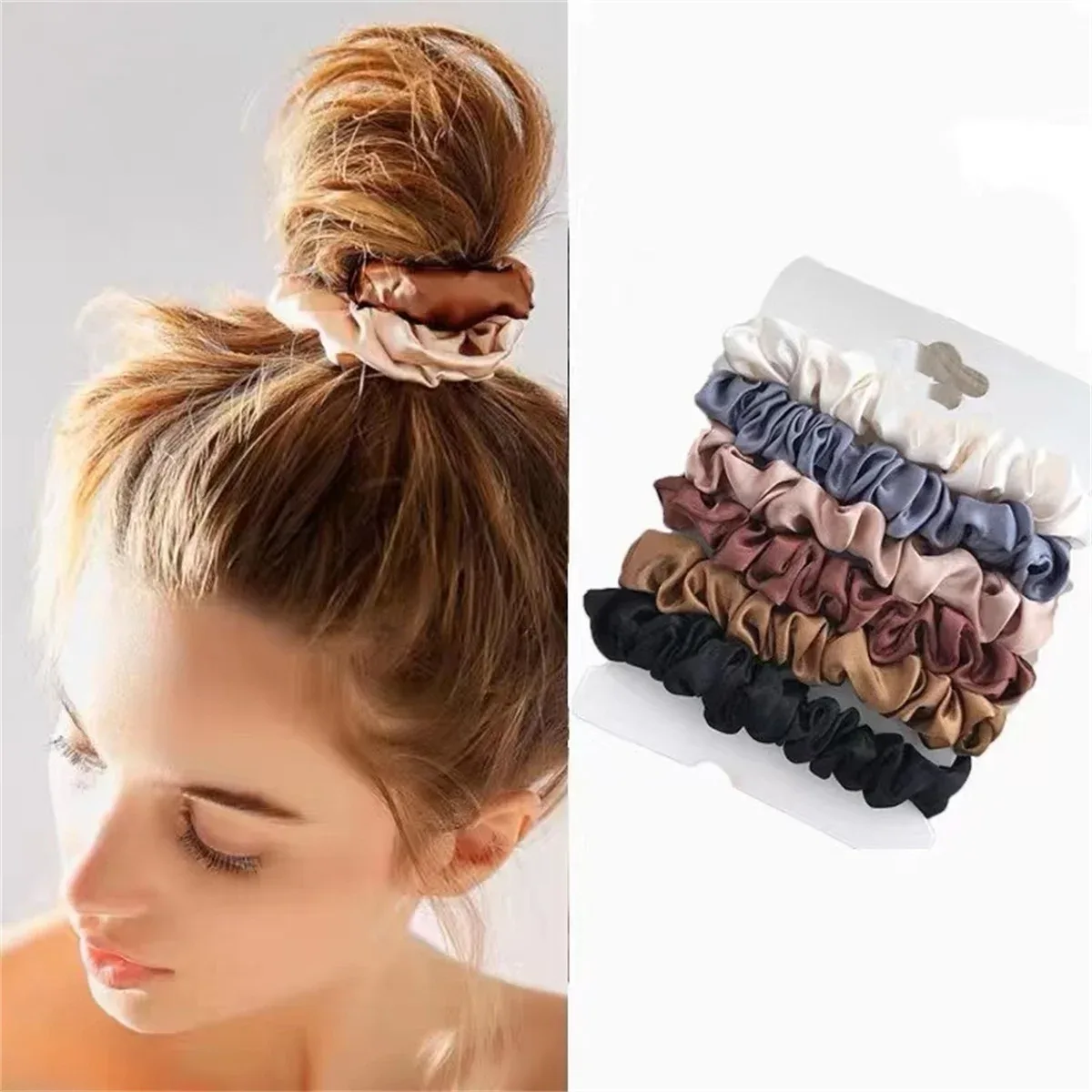 Chouchous en satin pour cheveux - lot de 6 - beaute Maxi Trouvaille