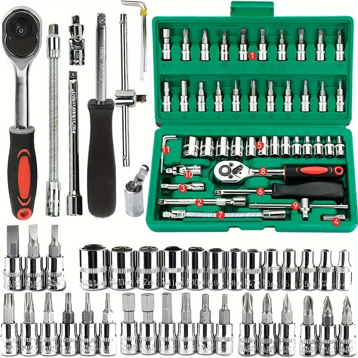 Coffret clé à cliquet et douilles 46 pièces - boutique Maxi Trouvaille