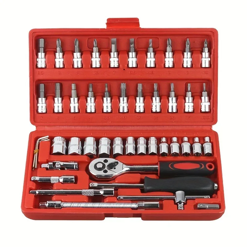 Coffret à outils 46 pièces avec cliquet - outillage Maxi Trouvaille
