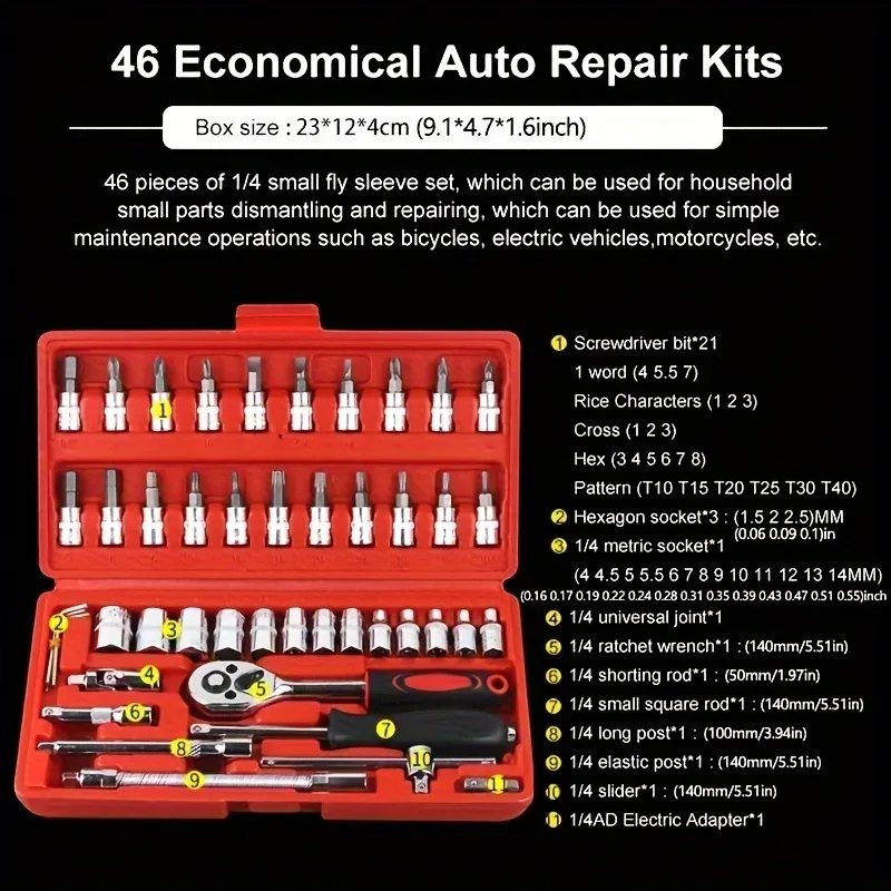 Coffret à outils 46 pièces avec cliquet - outillage Maxi Trouvaille photo 2