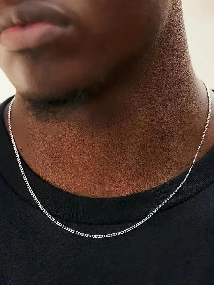Collier chaîne cubaine en acier inoxydable - accessoires Maxi Trouvaille