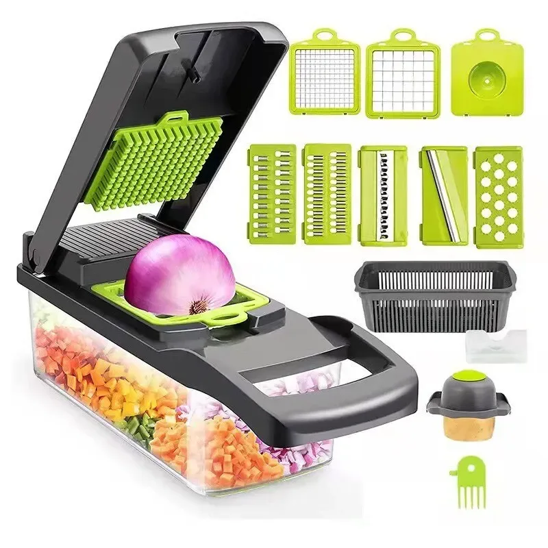 Coupe-légumes 12 en 1 avec panier - cuisine Maxi Trouvaille