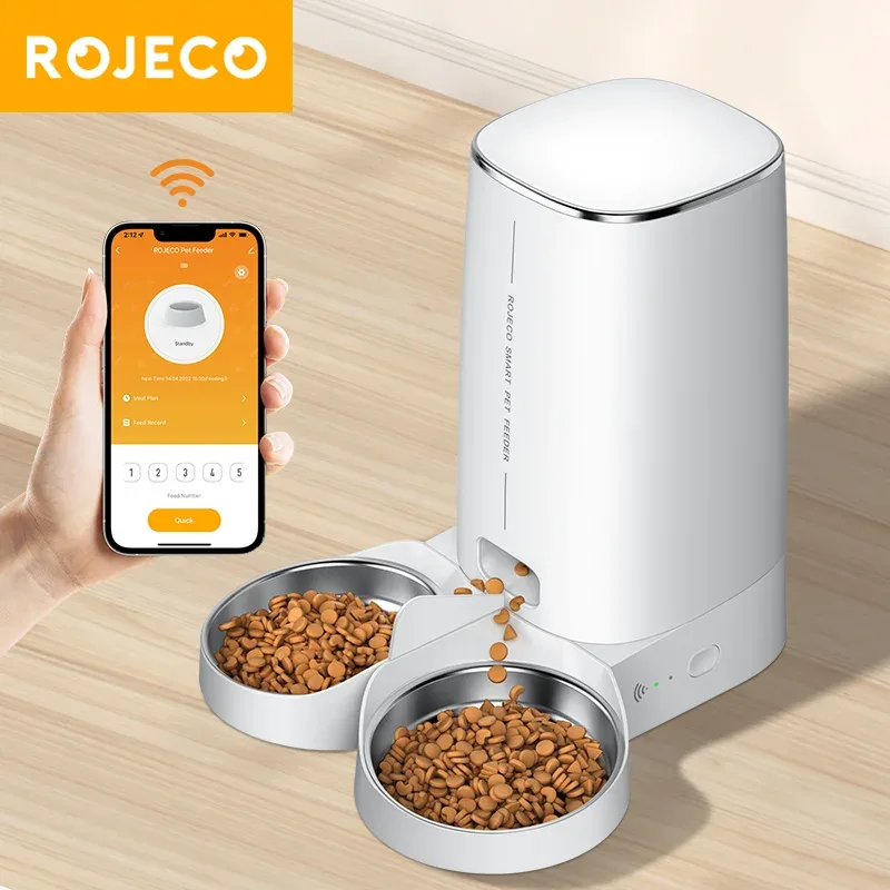 Distributeur de croquettes automatique ROJECO WiFi - animaux Maxi Trouvaille