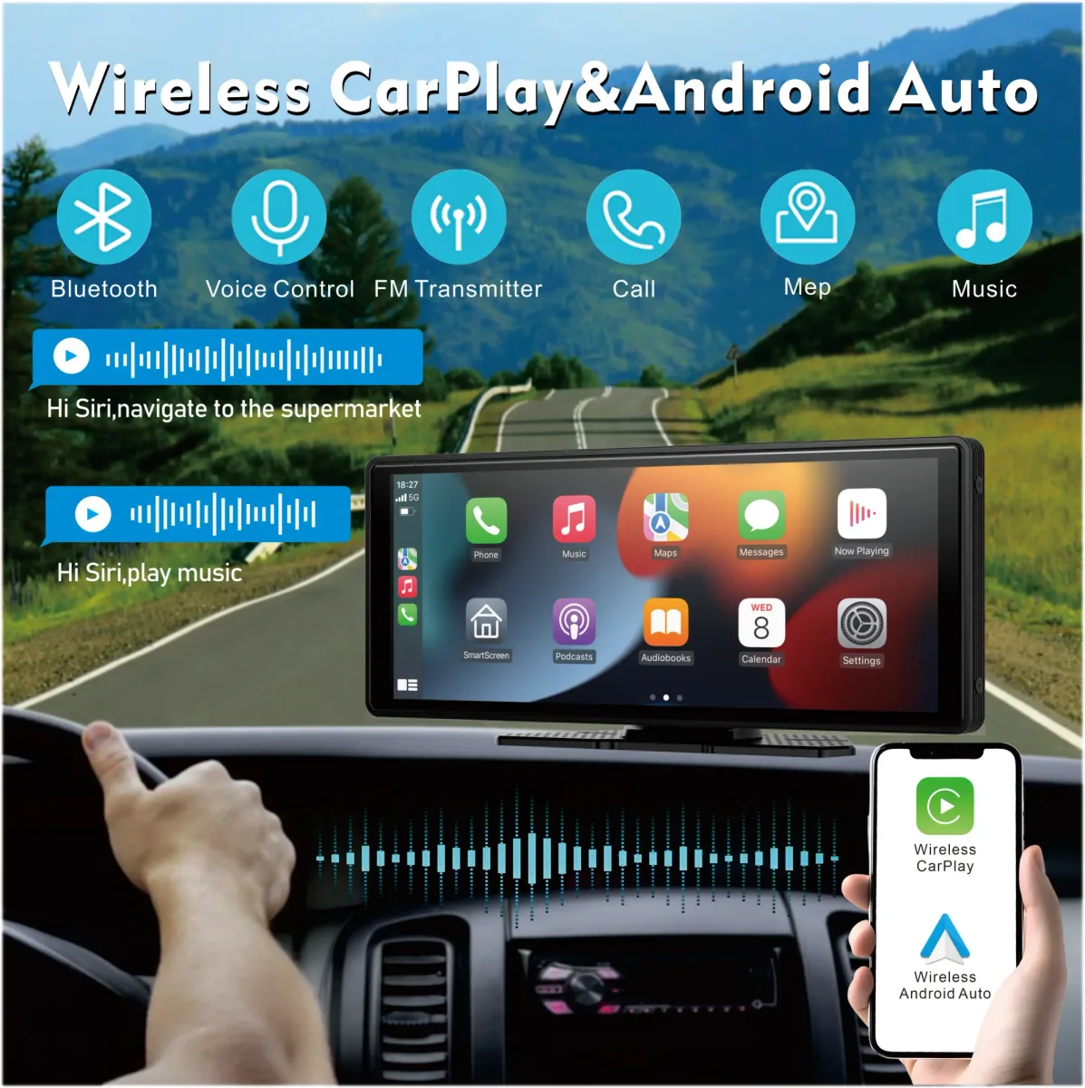 Écran CarPlay sans fil portable - auto-moto Maxi Trouvaille