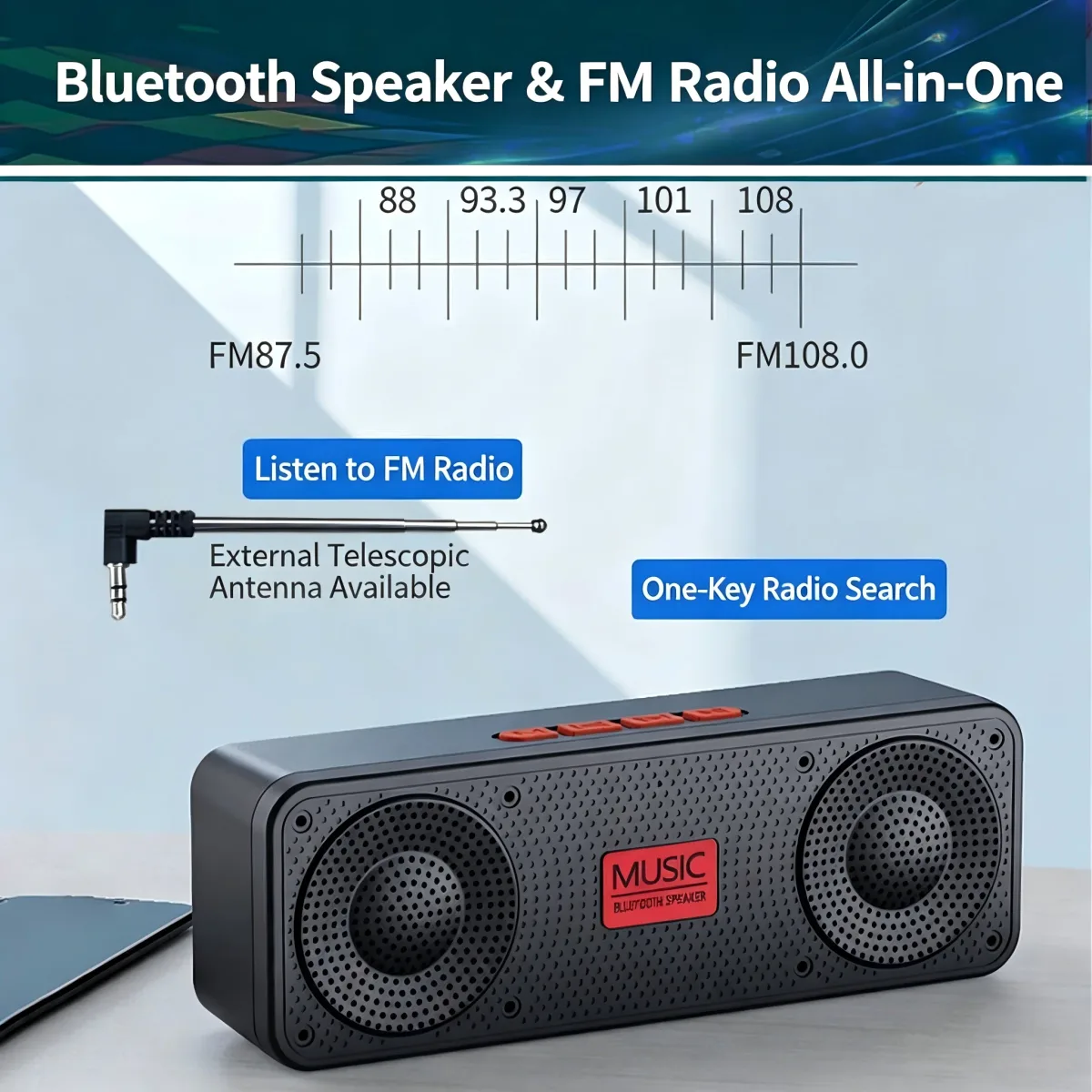 Enceinte Bluetooth étanche radio FM 20h - high-tech Maxi Trouvaille photo 6