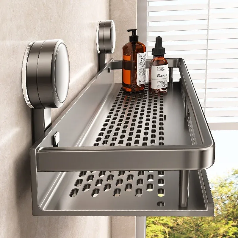 Étagère de salle de bain à ventouse sans perçage - maison Maxi Trouvaille