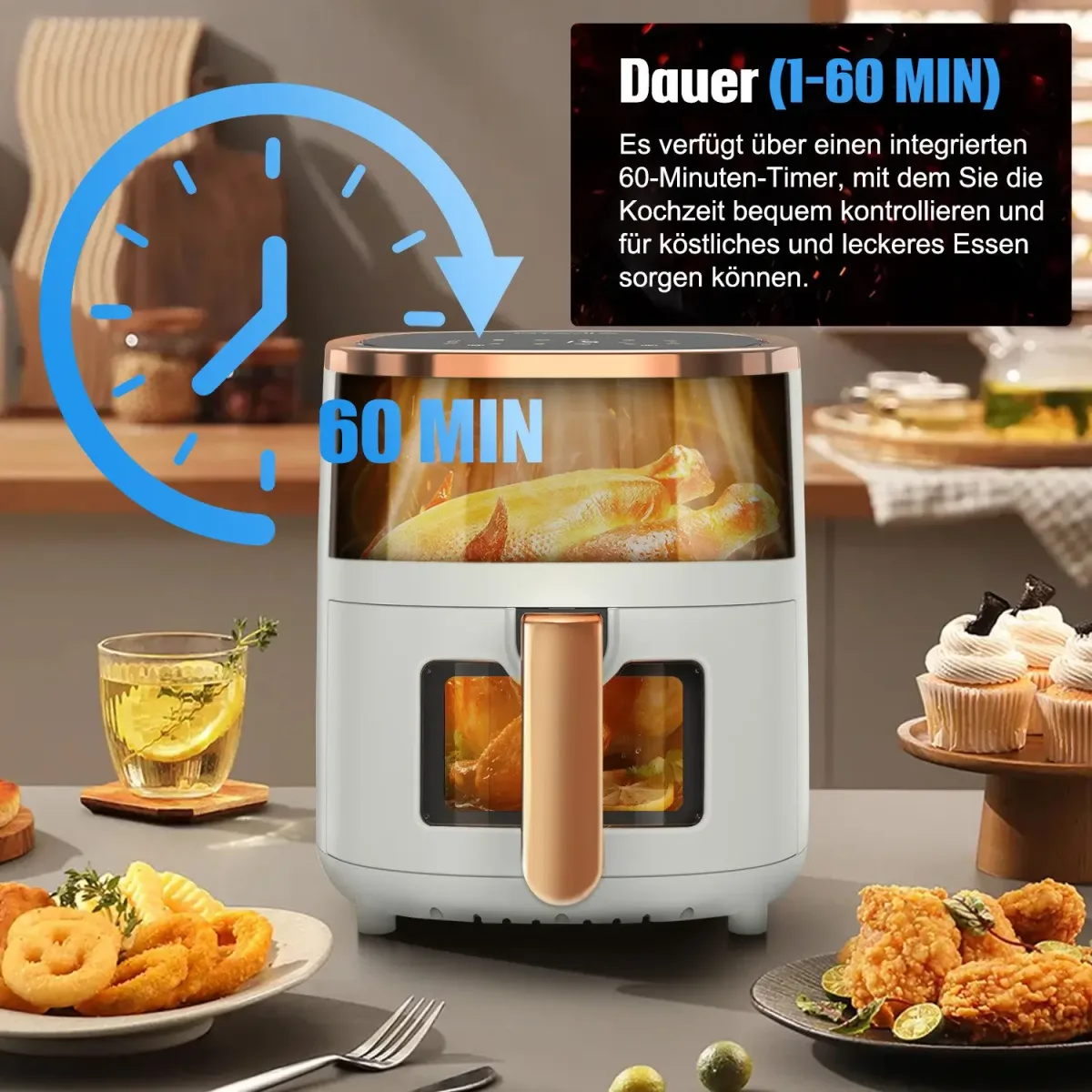 Friteuse à air 6 L avec hublot - cuisine Maxi Trouvaille photo 3