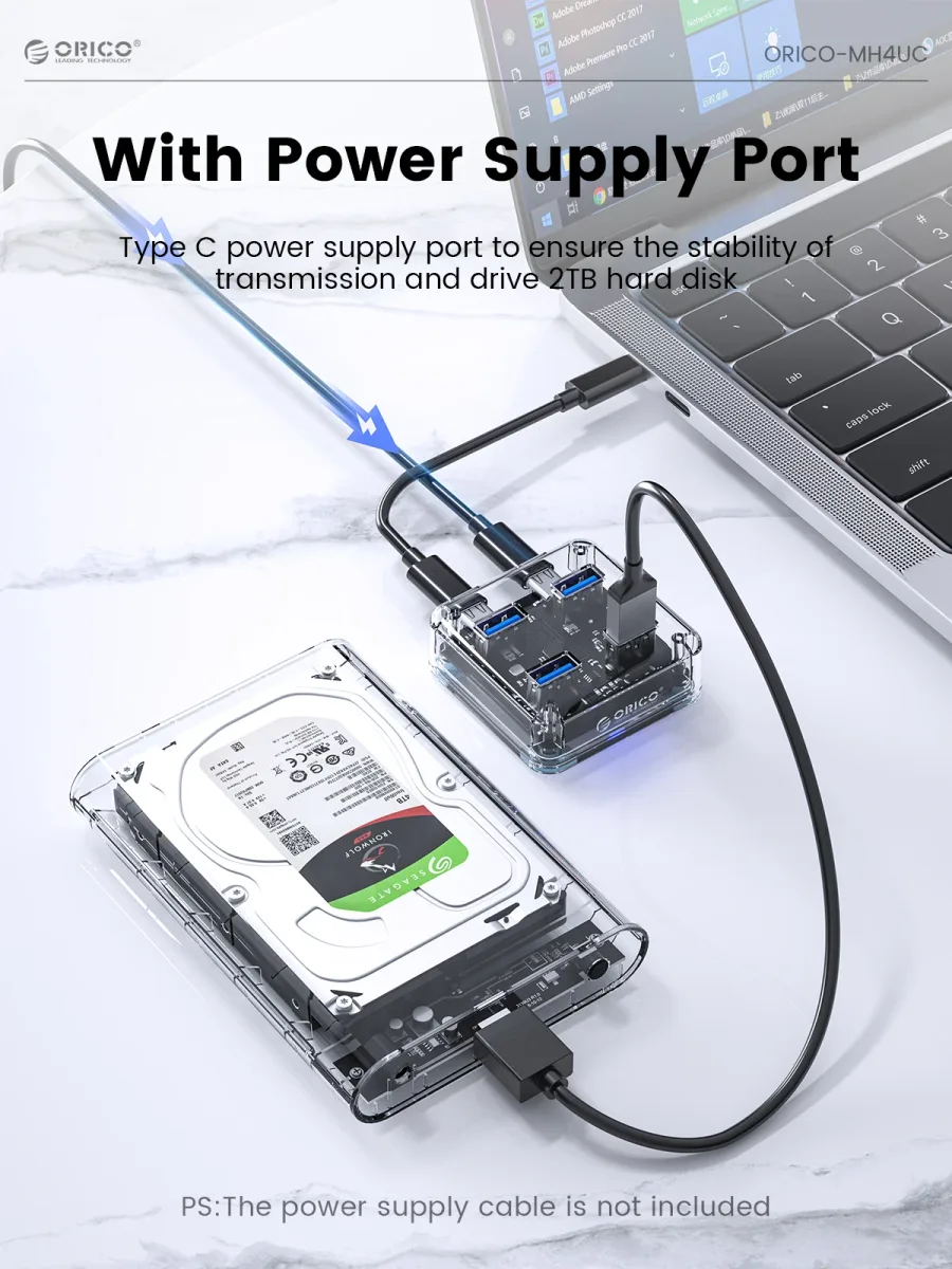 Hub USB-C 4 ports transparent ORICO - high-tech Maxi Trouvaille photo 4