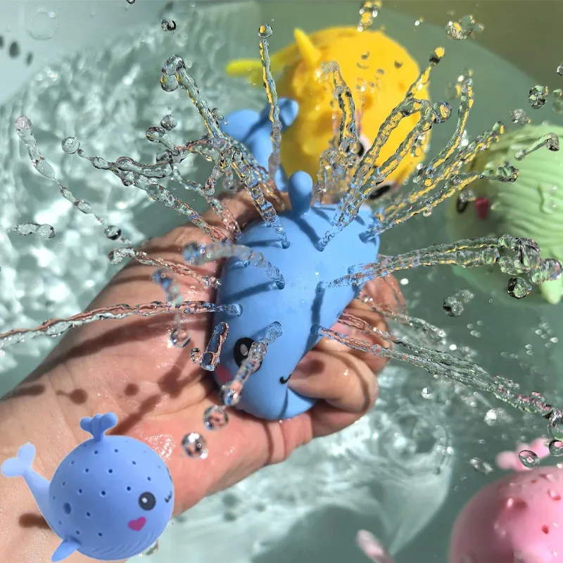 Jouets de bain baleines squishy - lot de 4 - enfant Maxi Trouvaille