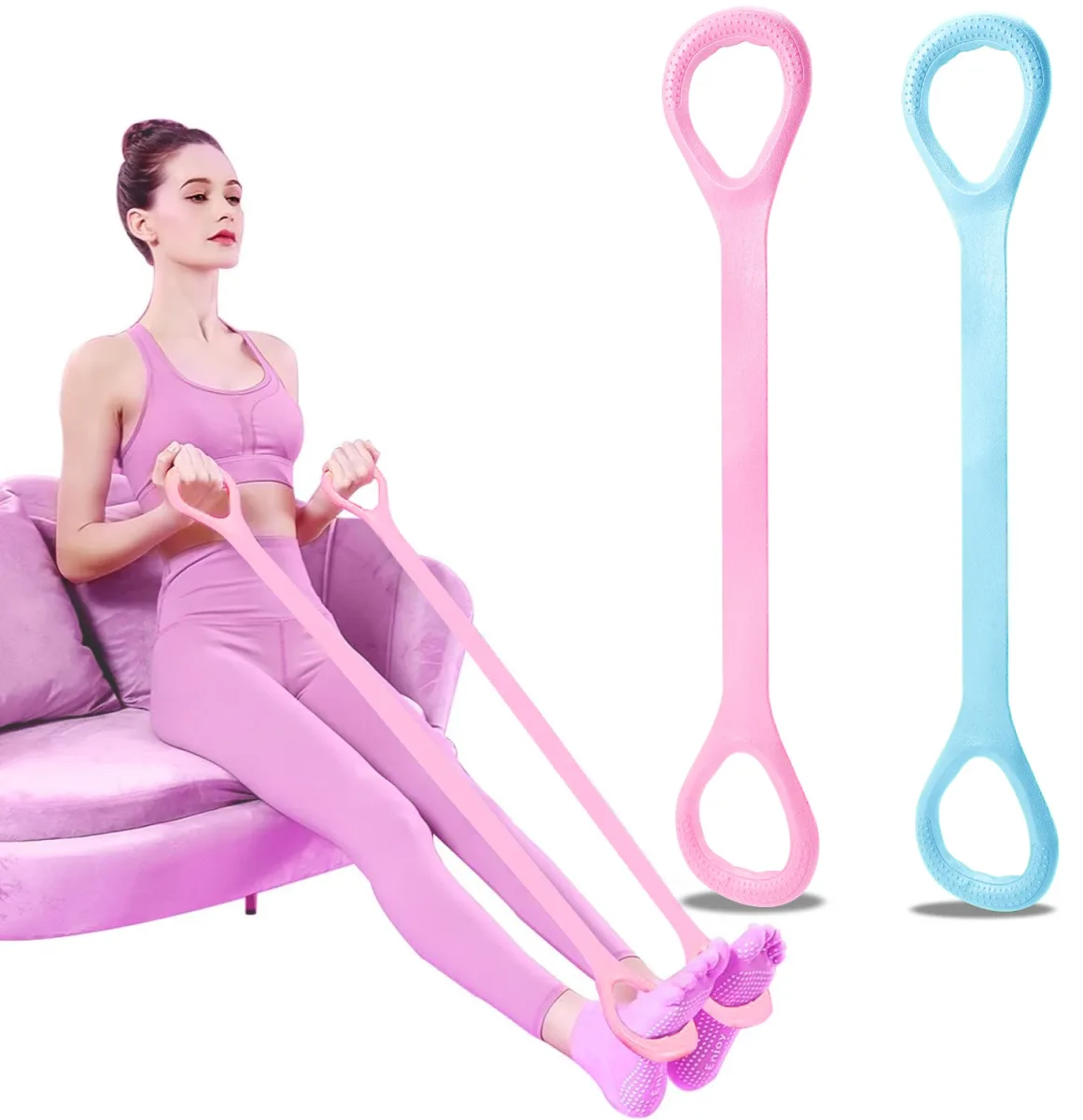 Kit 8 élastiques de musculation avec poignées - beaute Maxi Trouvaille photo 5