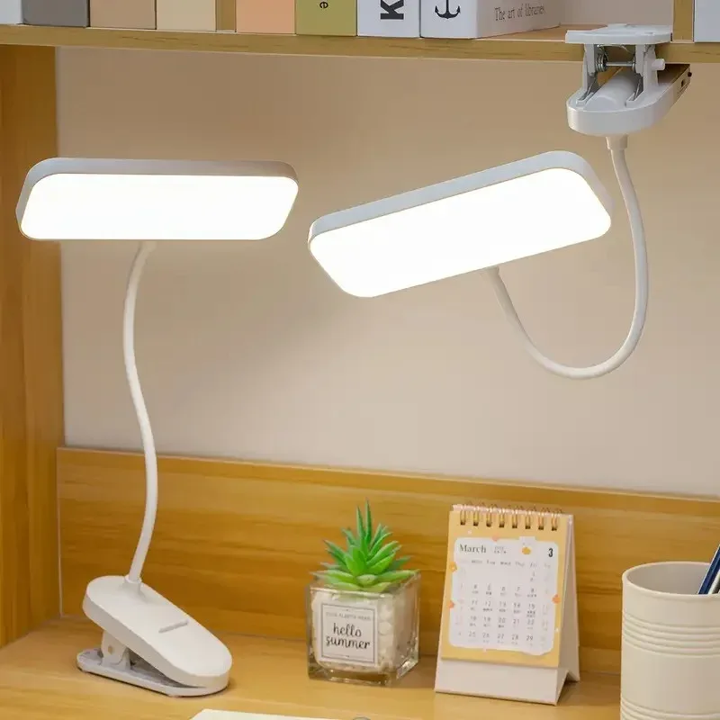 Lampe de bureau LED à pince rechargeable USB