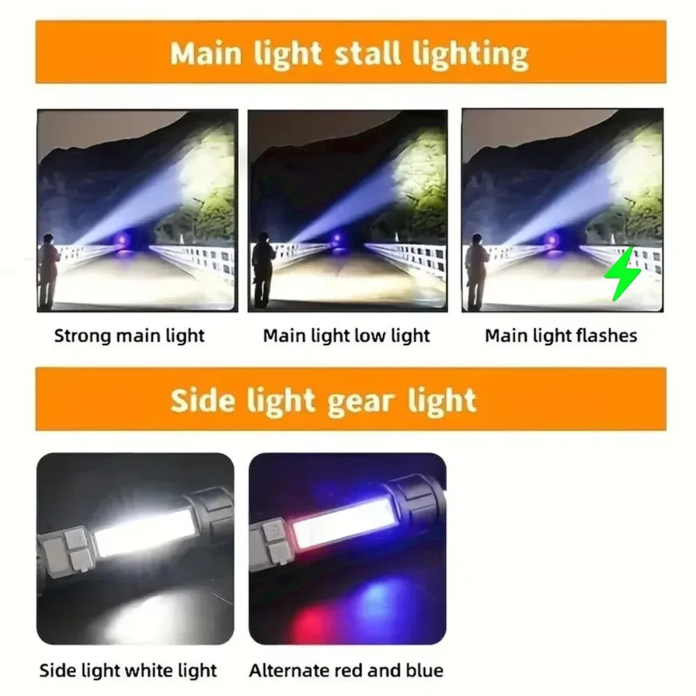 Lampe torche LED COB rechargeable USB-C - outillage Maxi Trouvaille photo 6