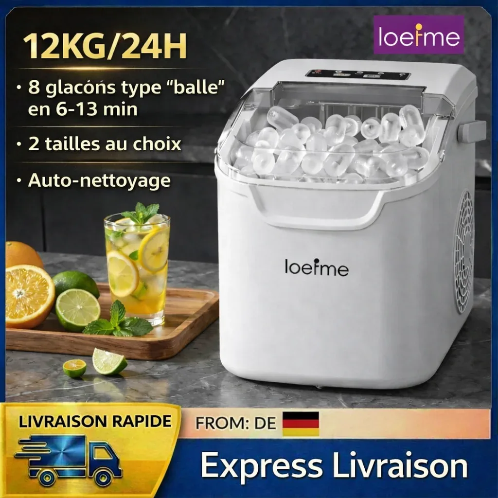 Machine à glaçons portable 12 kg/24h - cuisine Maxi Trouvaille