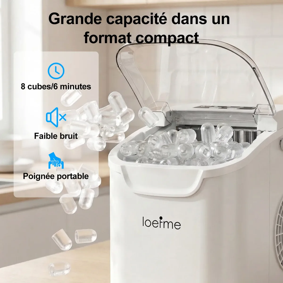 Machine à glaçons portable 12 kg/24h - cuisine Maxi Trouvaille photo 3