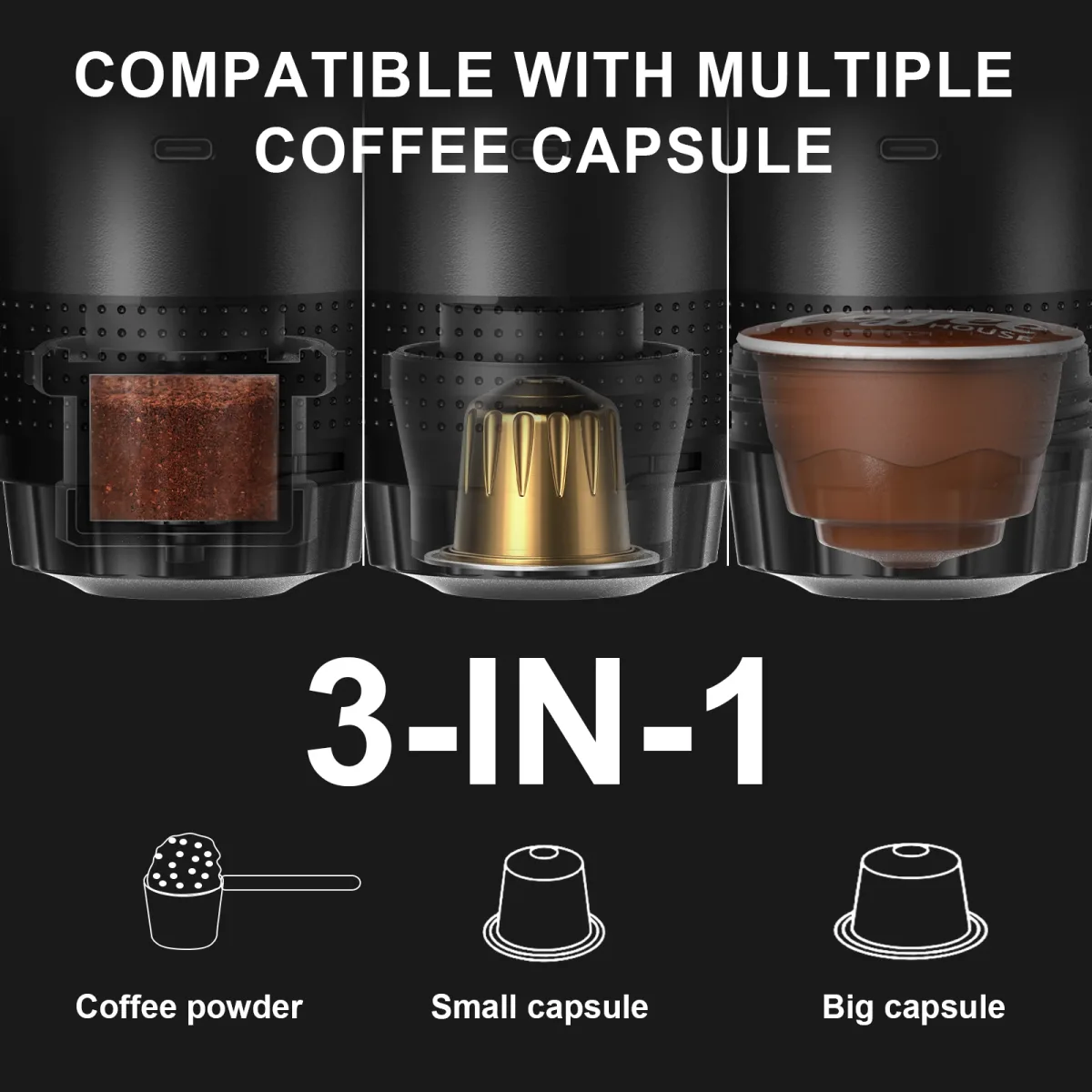Machine à expresso portable sans fil 3 en 1 - cuisine Maxi Trouvaille photo 6