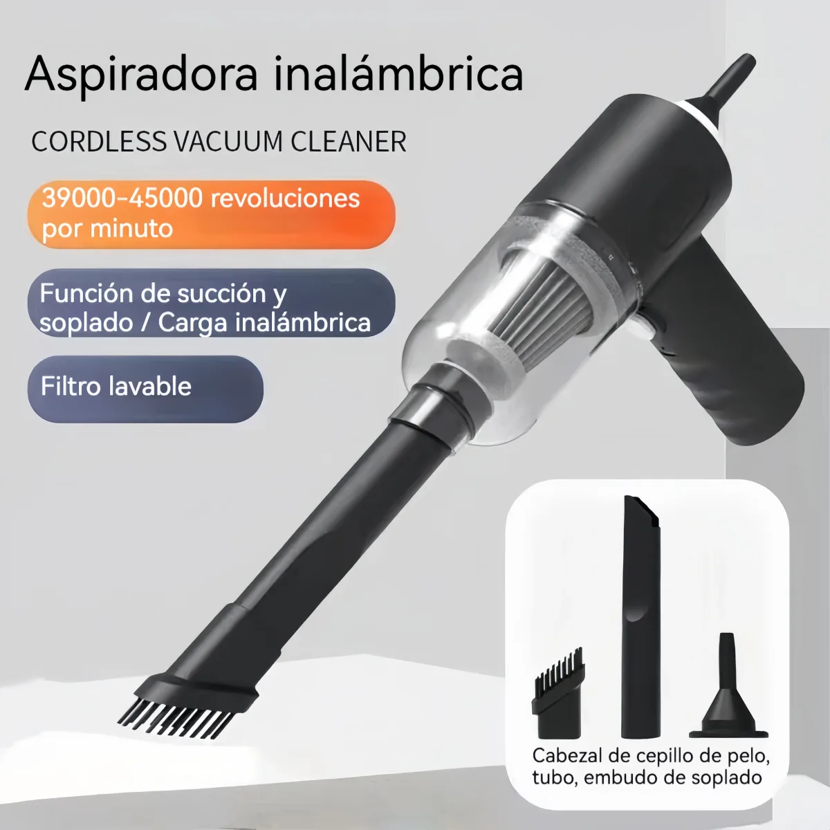 Mini aspirateur de voiture sans fil rechargeable - auto-moto Maxi Trouvaille