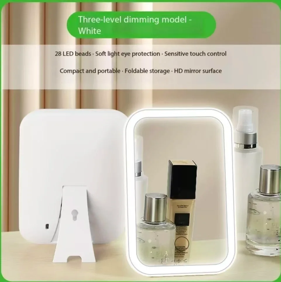 Miroir de maquillage LED tactile pliable