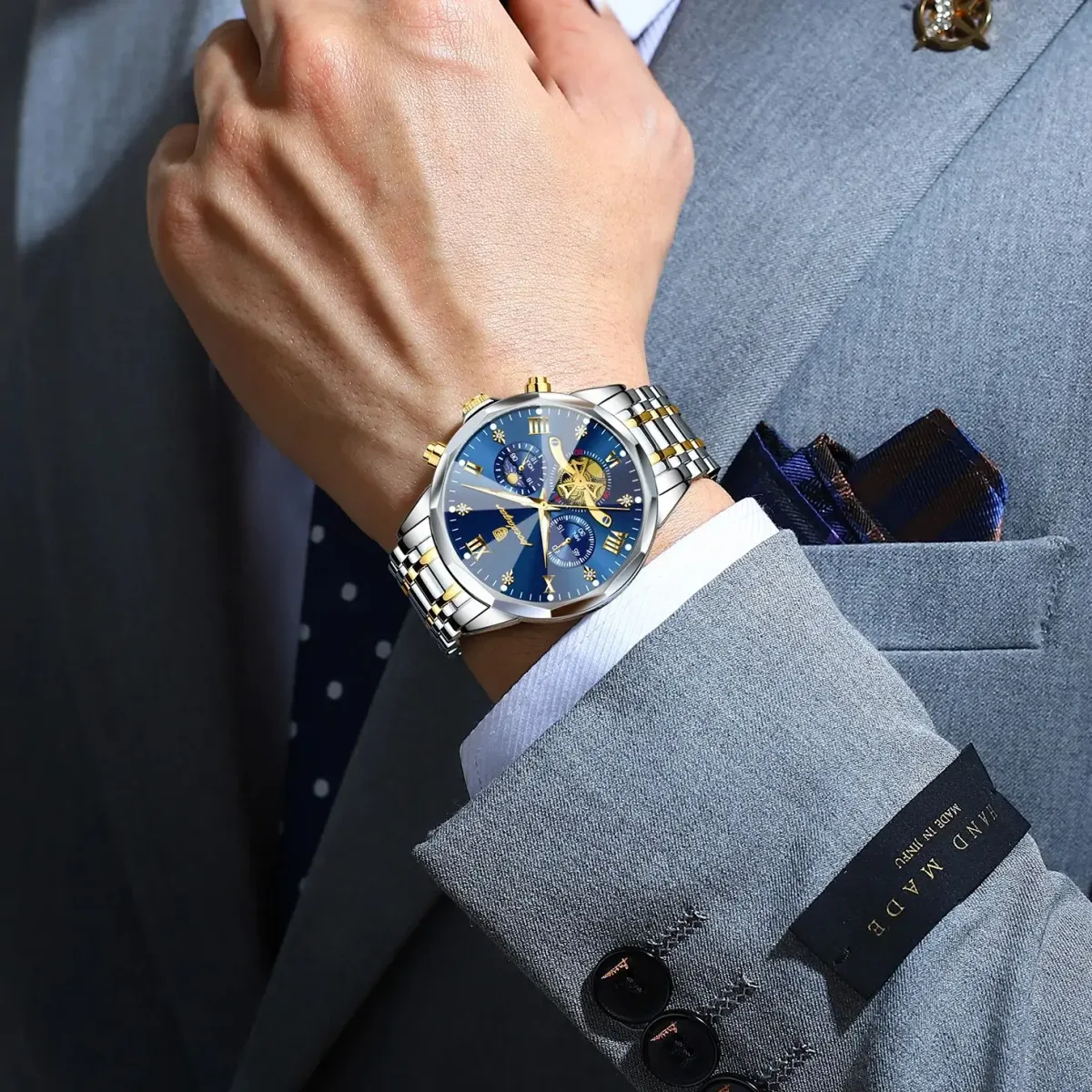 Montre homme POEDAGAR chronographe acier - mode Maxi Trouvaille photo 5
