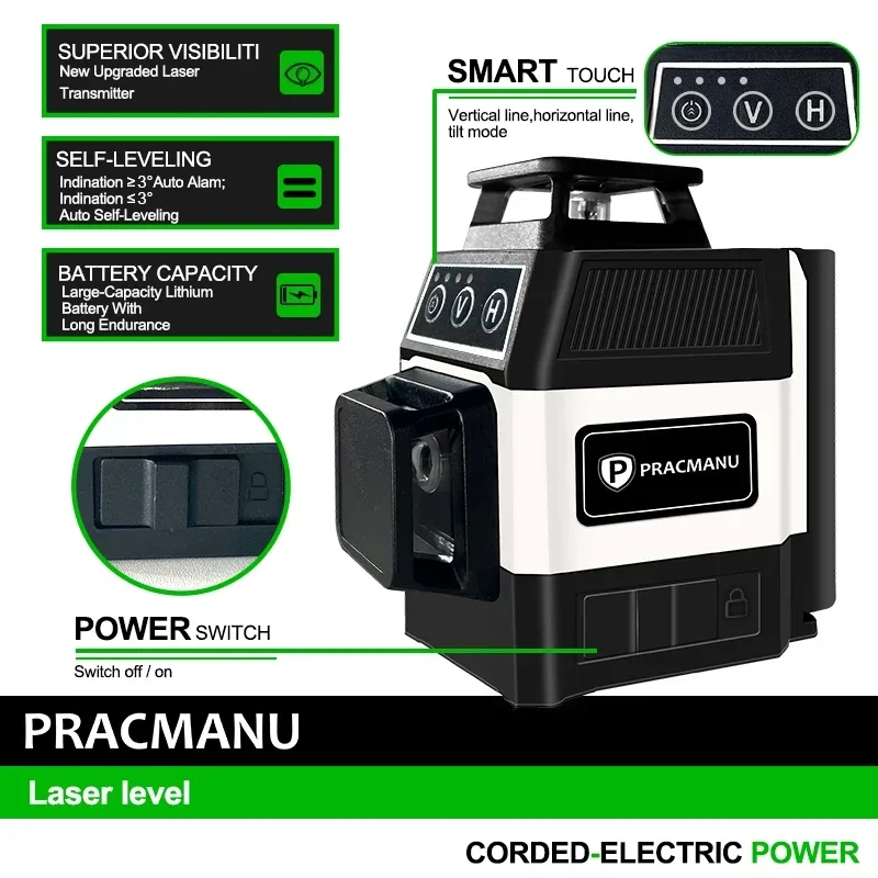 Niveau laser 12 lignes vert auto-nivelant - outillage Maxi Trouvaille photo 4