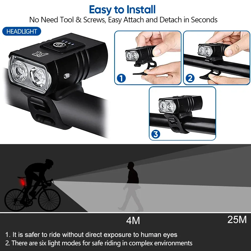 Phare de vélo LED rechargeable USB-C - auto-moto Maxi Trouvaille photo 2
